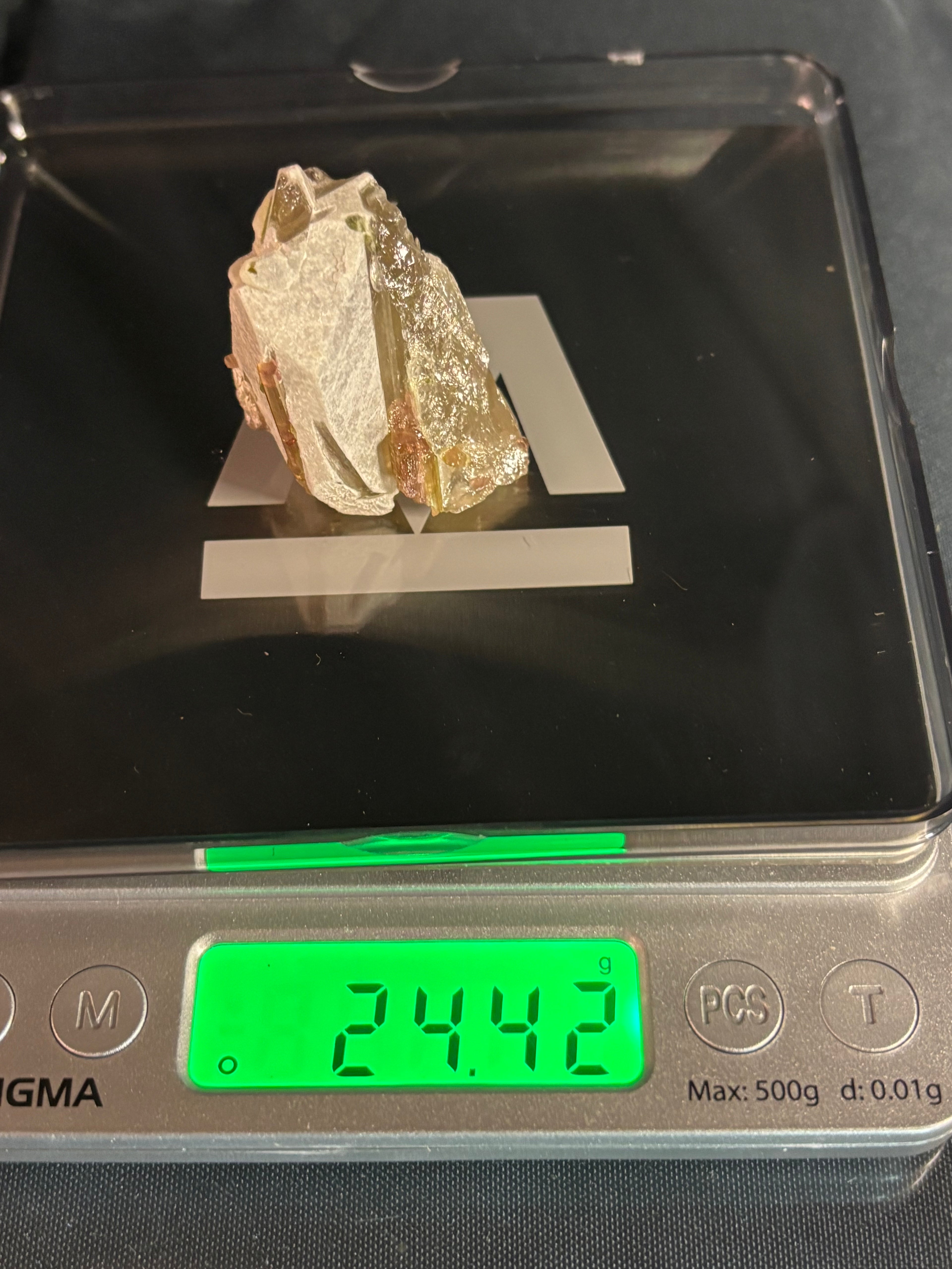 Gemmy Bicolour Tourmaline In Quartz, Cruziero Mine, Minas Gerais, Brazil 24g