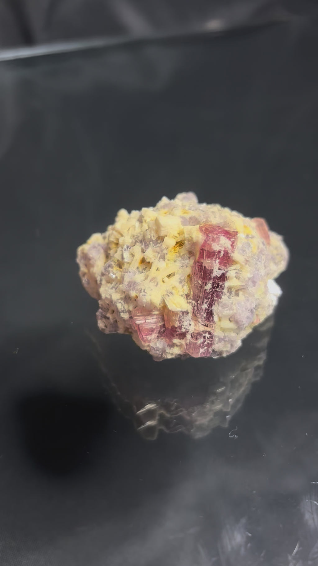 Rubelite Tourmalines with Lepidolite on matrix, 77g