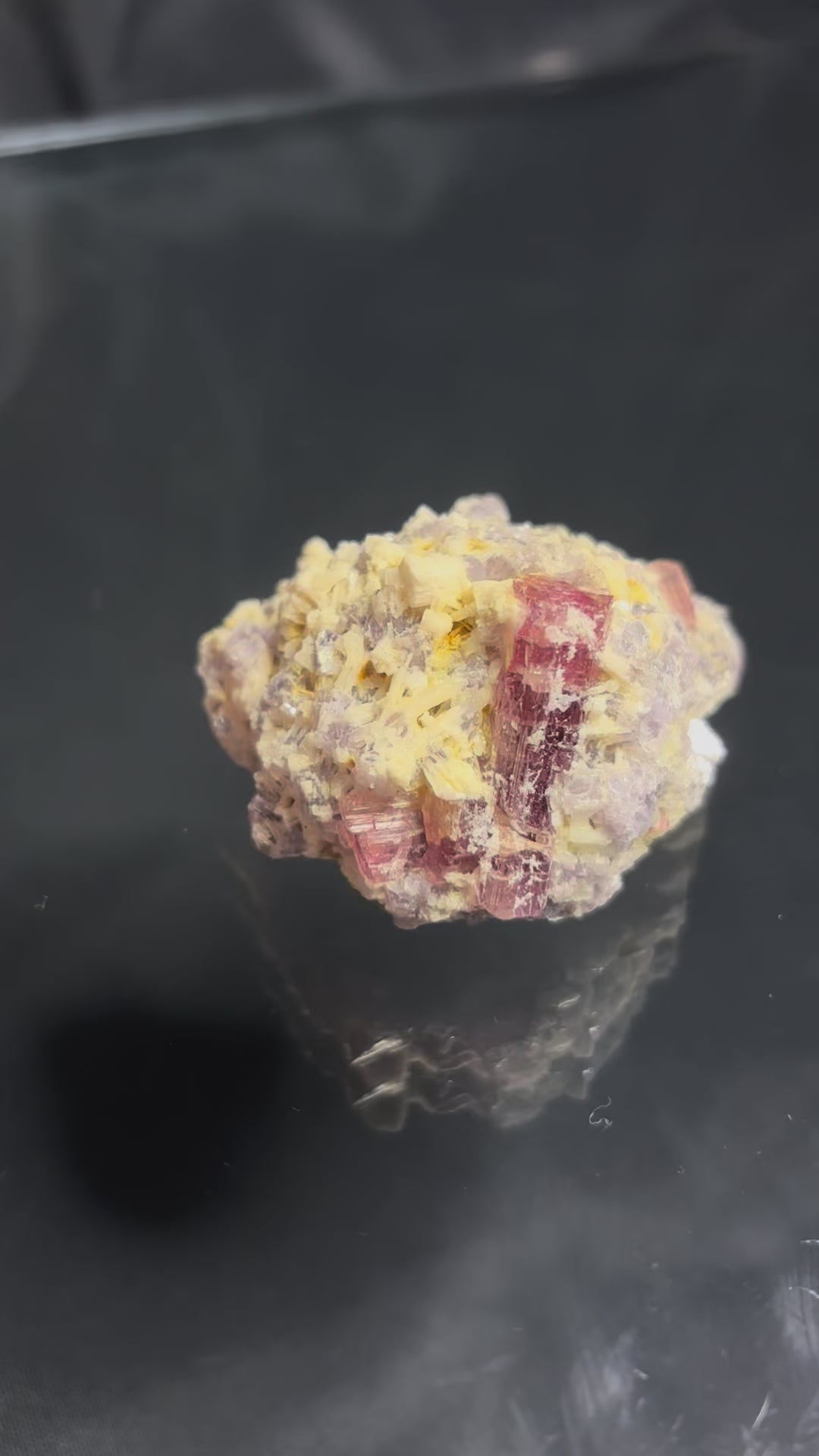 Rubelite Tourmalines with Lepidolite on matrix, 77g